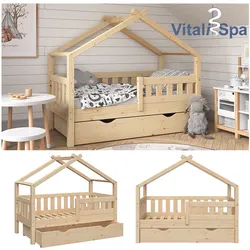 VitaliSpa Design Kinderbett 140x70 Babybett Jugendbett mit Schublade Lattenrost
