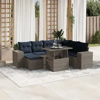 vidaXL Garten-Lounge-Set 8-tlg. grau