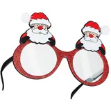 Tectake dressforfun 302775 | Spaßbrille mit dem Motto Weihnachten, rot/weiß Gr.: onesize