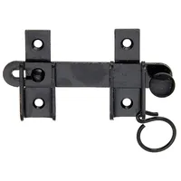GAH Alberts Alberts 307653 Schlagladen-Überwurf | mit Feststell-Vorrichtung | schwarzer Tauchlack | Größe 120 x 65 mm