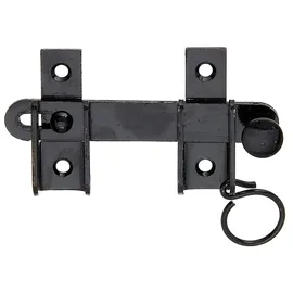 GAH Alberts Alberts 307653 Schlagladen-Überwurf | mit Feststell-Vorrichtung | schwarzer Tauchlack | Größe 120 x 65 mm