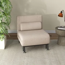 Homcom Schlafsessel, Beige, Textil, 75x75x70 cm, Wohnzimmer, Sessel, Schlafsessel