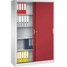 Californian Products Acurado Aktenschrank 120 x 40 x 195 cm lichtgrau / rot