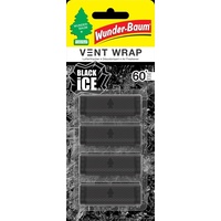 WUNDER-BAUM Vent Wrap Lufterfrischer fürs Lüftungsgitter Bietet lang anhaltenden Duft Unauffälliges Design|Black Ice, 4 Stück
