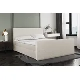 kaiser möbel Boxspringbett mit bettkasten und matratze + topper LILA stof Puente Beige 120x200 cm