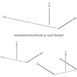 Aquabad Duschvorhangstange 90 x 175 cm Chrom