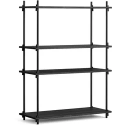 MOEBE - Shelving System, Medium Single, Eiche schwarz gebeizt / schwarz