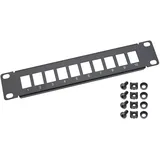 HMF UTP Keystone-Patchpanel 10 Zoll 10 Ports RJ45 Schwarz