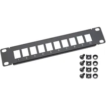 HMF UTP Keystone-Patchpanel 10 Zoll 10 Ports RJ45 Schwarz
