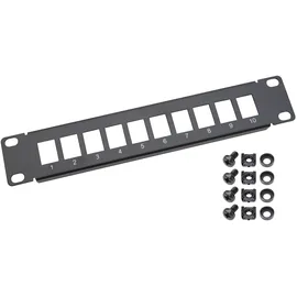 HMF UTP Keystone-Patchpanel 10 Zoll 10 Ports RJ45 Schwarz