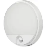 LED Wandleuchte weiß rund 15W mit Bewegungsmelder und Dämmerungssensor IP54 - Außen-Leuchte aus Kunststoff - Außenstrahler Garten-Lampe