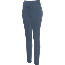 Buffalo Jeggings BUFFALO, Damen, Gr. 40, N-Gr, blau (jeansblau, blau), Web, Obermaterial: 69% Baumwolle, 21% Polyester, 8% Viskose, 2% Elasthan, unifarben, Basic, figurbetont, Hosen Jeggings, mit breitem Bund