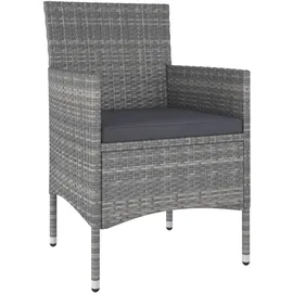 vidaXL 5-tlg. Garten-Lounge-Set Poly Rattan Grau