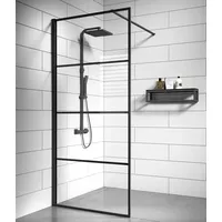 Duschwand Essos 70 x 200cm Glas Duschabtrennung Schwarz - Walk-In Dusche Nano Duschtrennwand