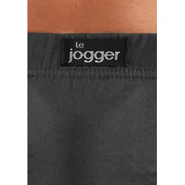 LE JOGGER Slip in grau-blau, | Gr. 7 (XL), grau (grau, blau), Jersey, Obermaterial: 100% Baumwolle, unifarben, körpernah, Unterhosen, mit kontrastfarbenen Highlights