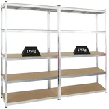 Proregal Mega Deal 2x Schwerlastregal Giant Ragnar HxBxT 200 x 120 x 50 cm Fachlast 175 kg Verzinkt