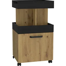 Forte Barschrank Homebar 50,2 x 88,5 x 41 cm Artisan Eiche/Schwarzeiche