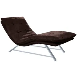 W.Schillig Relaxliege daily dreams Leder 75 x 91 x 170 cm Braun mit Kissen