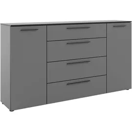 manjana möbel Manjana Kommode 180x40x99,8cm basaltgrau/Schwarz