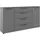 manjana möbel Manjana Kommode 180x40x99,8cm basaltgrau/Schwarz