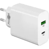 Goobay Dual-USB-Schnellladegerät PD/QC (45 W) weiß - Ladeadapter mit 1x USB-CTM-Anschluss (Power Delivery) und 1x USB-A-Anschluss (Quick Charge 3.0)