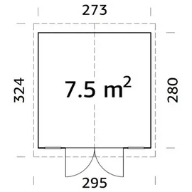 Palmako Dan 2,73 x 2,80 m Hellgrau