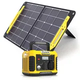 PULSAR Solargenerator 400Wh Tragbare Powerstation 500W (1000W Spitze) mit 100W Solarpanel, Mobile Stromgenerator Notstromaggregat Solar Batterie für Camping Garten Wohnmobil Notfall