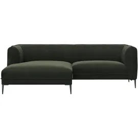 Livetastic Eckcouch Webstoff 5-Sitzer Dunkelgrau