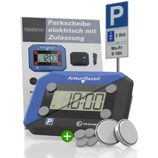 Tarpofix® Parkscheibe elektrisch mit Zulassung nach StVO | Elektronische Parkscheibe mit Zulassung | Automatische & Digitale Parkscheibe mit Batterie | Parkuhr elektronisch mit Zulassung | Auto Gadget