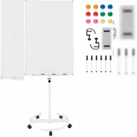 Costway Flipchart Ständer Mobiles Whiteboard 100 x 65 cm Weiß