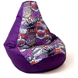 go gift Sitzsack, Violett, 130 x 90 cm, Birne