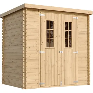 TIMBELA M311C Holzhaus Gartenhaus - Gartenschuppen Holz B204xL142xH200 cm/ 2,22 m2 Lagerschuppen für Garten - Fahrrad Schuppen - Wasserfestes Dach