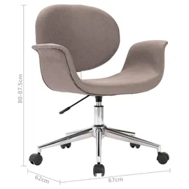 vidaXL Drehbarer Bürostuhl Stoff Taupe