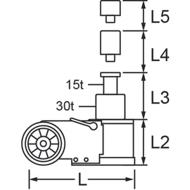 KS Tools Wagenheber Stahl 30 t / 15 t