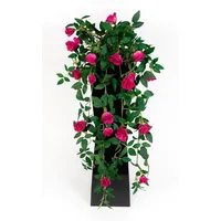 Seidenblumen Roß Rosenranke 62cm Fuchsia ZF Kunstpflanzen Kunstblumen künstliche Pflanzen künstliche Rosen Rosenhänger
