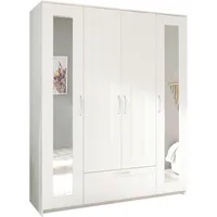 SchlafKONTOR Drehtürenschrank Lepini 156 x 191 x 50 cm Weiß