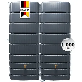 4rain Slim Wandtank Set 2 x 500 l inkl. Verbinder graphitgrau