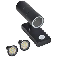 VidaXL LED-Wandleuchte Edelstahl Zylinderform Schwarz mit Sensor - Schwarz