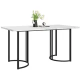 Flieks Esstisch (140*80*75 cm, 1-St., nur Tisch), rechteckig Küchentisch Marmoroptik Schreibtisch, Metallbeine schwarz 140 cm x 75 cm x 80 cm