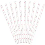 Premium Weddings Papierstrohhalme Herzen rosa 10 Stück - Papier-Trinkhalme Strohhalme Papier Trinkhalme Papier Papierhalme Herzen rosa