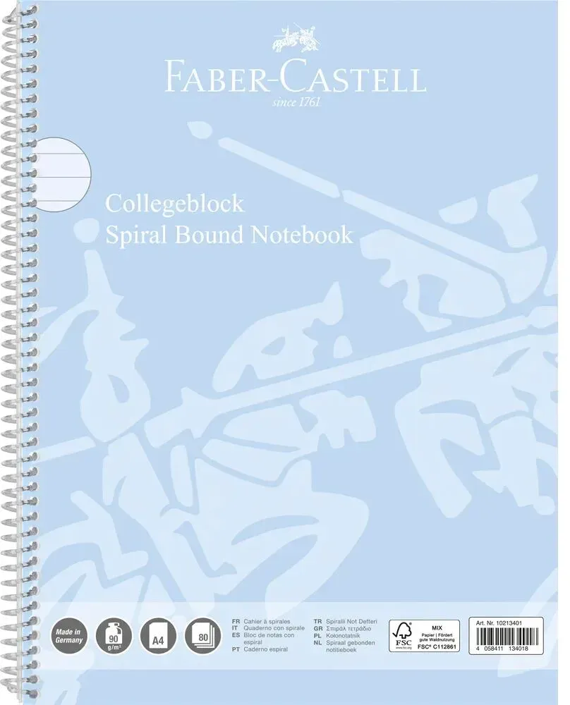 FABER-CASTELL Collegeblock A4 liniert sky blue