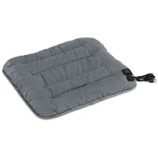 Navaris Heizkissen Wärmekissen - 45 x 45 x 3,5 cm - 3 Heizstufen - Heizmatte mit USB-Anschluss - beheizbares Kissen elektrisch - Grau