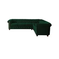 S-Style Chesterfield Cleo Blink ¦ grün ¦ Maße (cm): B: 264 H: 72
