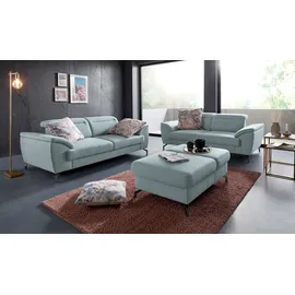 sit&more Percy 12 cm Fußhöhe 2-Sitzer Blau