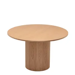 Esstisch "TOSCANA, Eiche Furnier", beige (natur), B:115cm H:74,5cm T:115cm, LEGER HOME BY LENA GERCKE, Tische, Esstisch Runde Esstische, runde Tischplatte, D 115 cm, Säulengestell mit Rillenstruktur