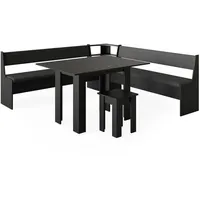 Vicco Eckbankgruppe Roman, Schwarz, 210 x 210 cm mit
