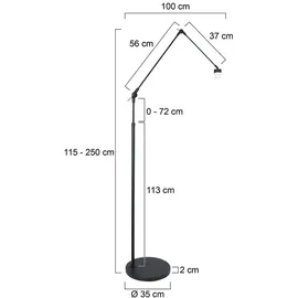 Steinhauer Stehlampe 210 cm schwarz