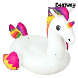Bestway Riesiges Aufblasbares Einhorn – 164 x 224 cm, Buntes Pool-Spielzeug