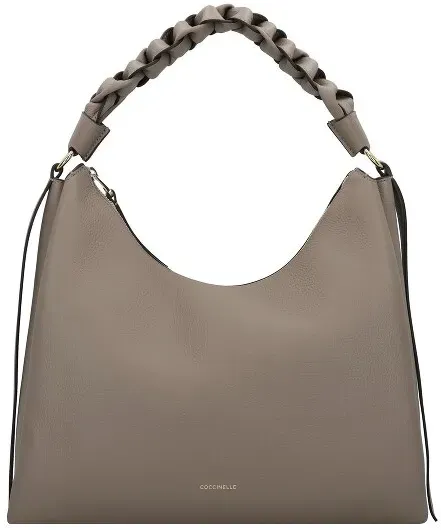 Coccinelle Boheme Schultertasche Leder 34 cm  grau