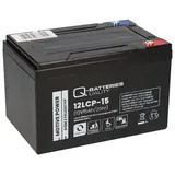 Q-Batteries Akku 12V 15Ah, 6-DZM-12 kompatibel Elektro Fahrzeuge